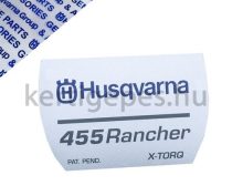 Husqvarna 455 rancher berántó matrica