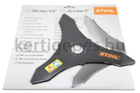 Gyári Stihl 3-ágú bozótvágó kés 250mm x 25,4mm x 3,0mm