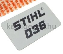 Gyári Stihl 036 típustábla